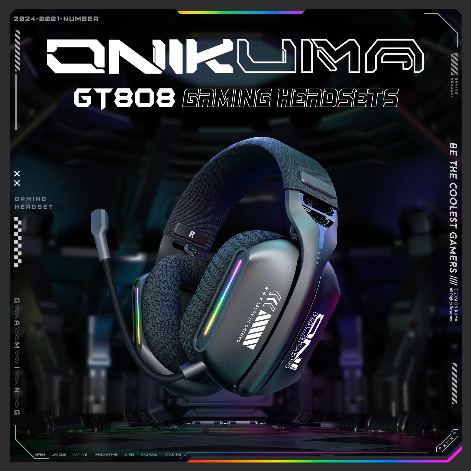 Onikuma GT808 Wireless Gaming Headset with Microphone